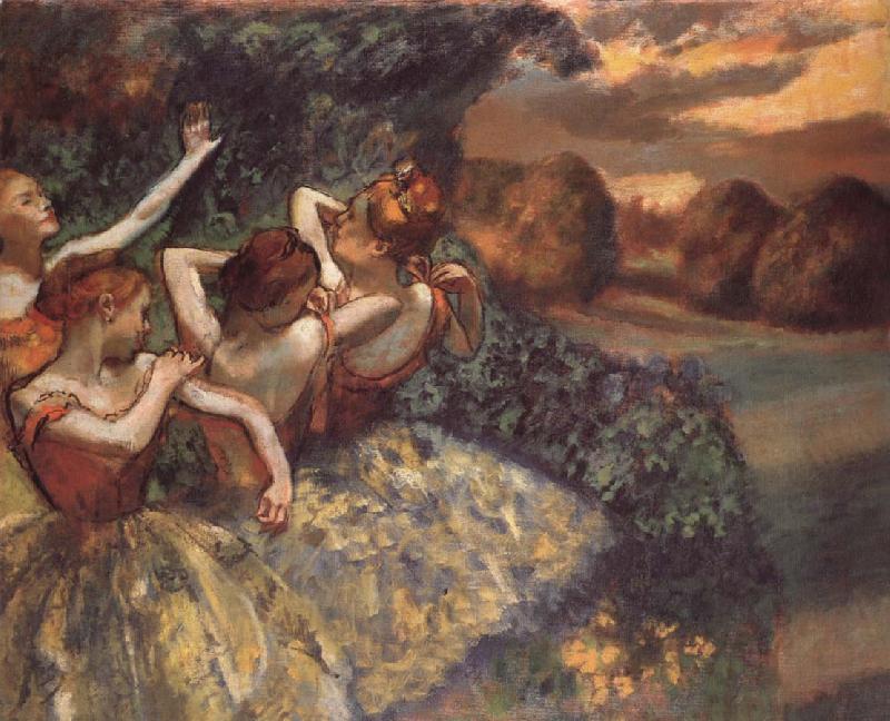 Edgar Degas Four dansoser oil painting image